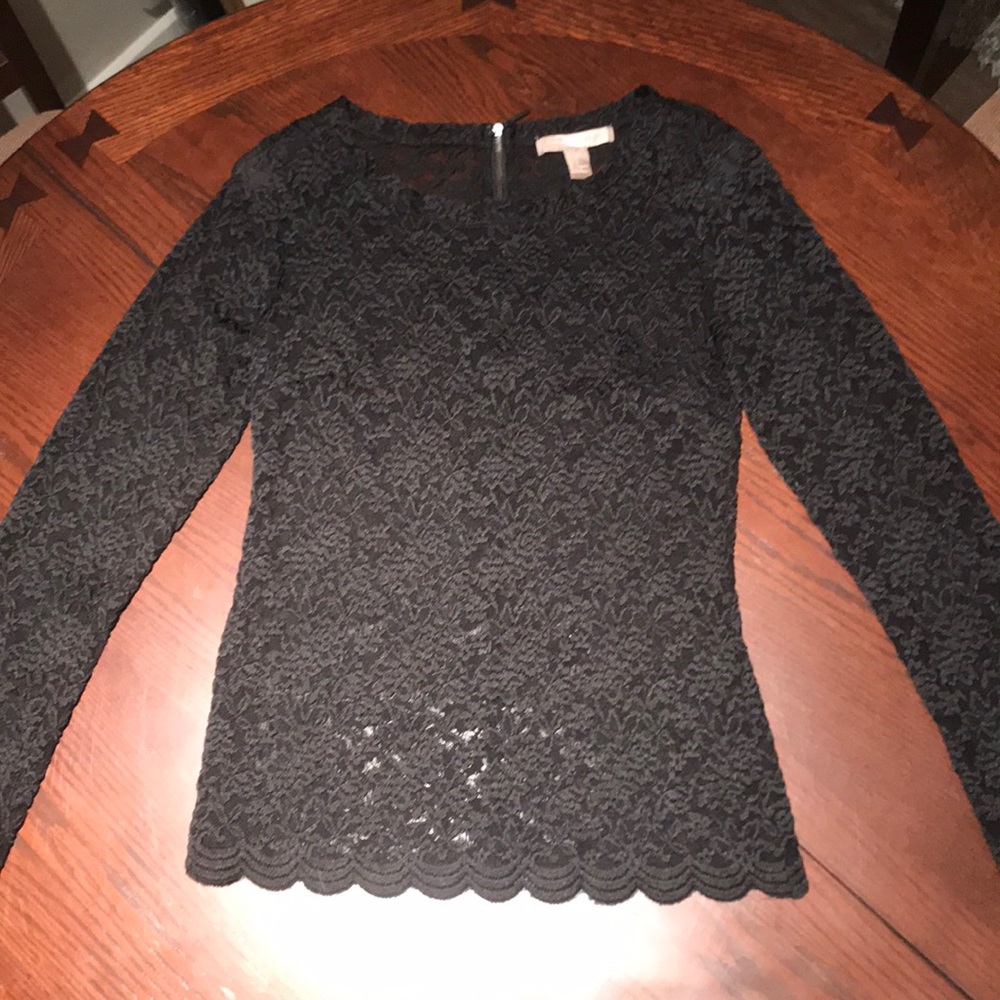Long Sleeve Sheer Lace Top